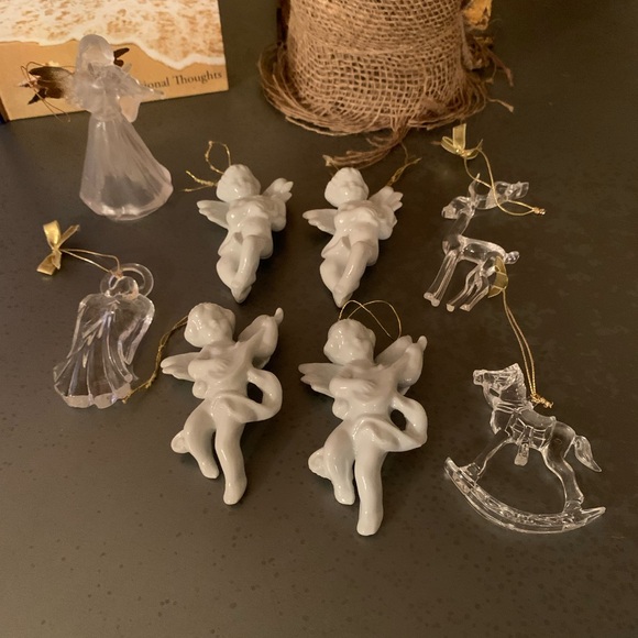 Vintage ornaments, 8 sold as 1 set. ANGEL, CHERUB’S, DEER and HORSE. - Picture 1 of 6